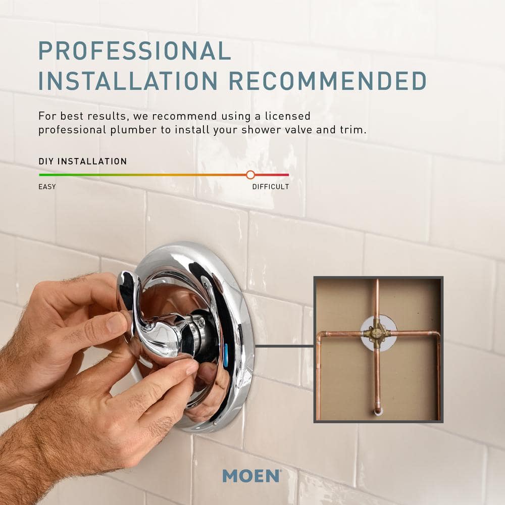 Moen Genta Chrome Square Wall Mounted Tub and Shower Faucet