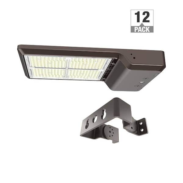 ETI LIGHTING 600-Watt Equivalent Integrated LED Bronze Area Light with Trunnion Mount Kit TYPE 5 Adjustable Lumens and CCT (12-Pack)