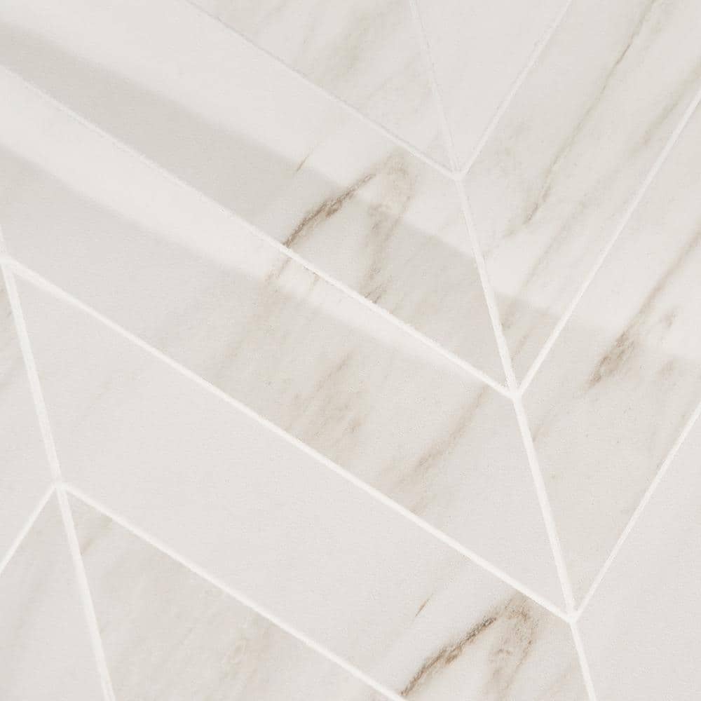 Dolomite Snow Polished Porcelain Marble Look Mosaic Tile
