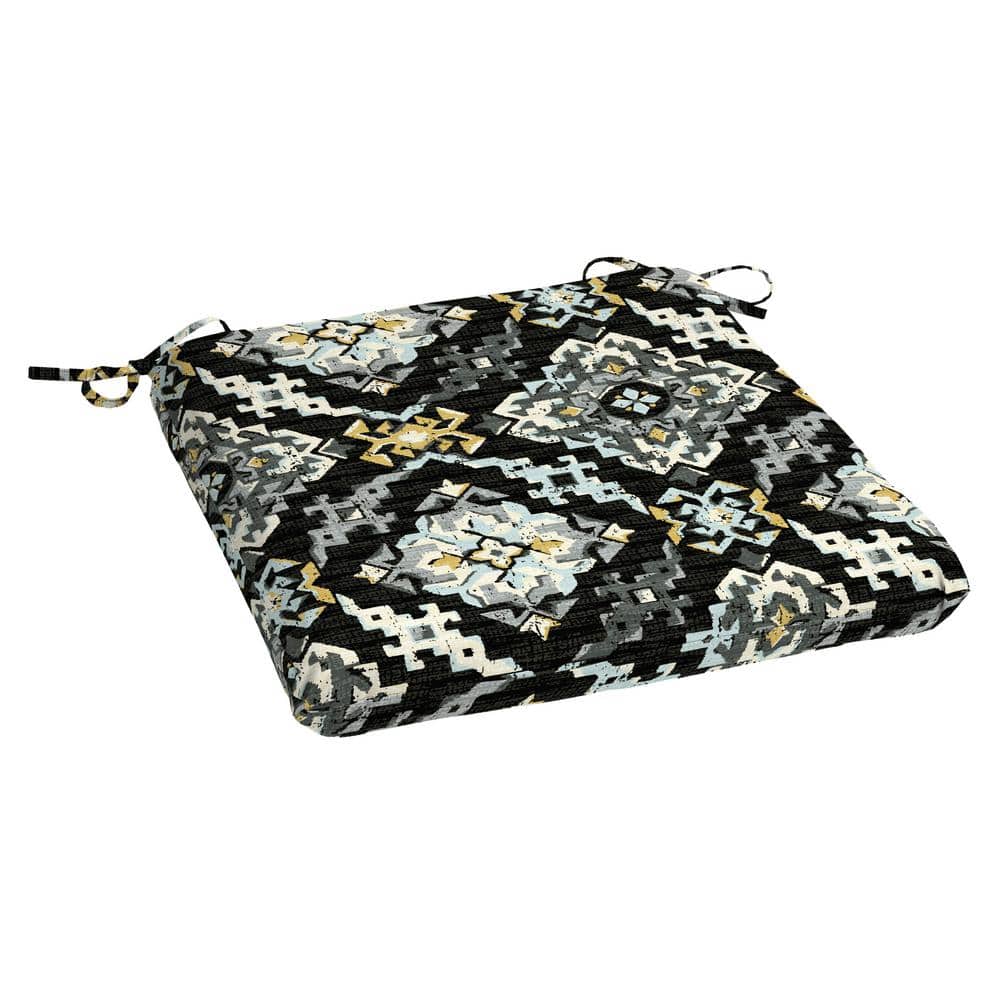 Hampton Bay 20 in. x 19 in. Square Outdoor Seat Cushion in Geo