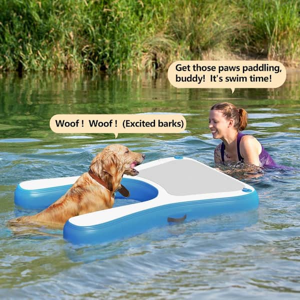 60 in. L Inflatable Dog Water Ramp Floating Ramp Ladder for Pool, Dock and Boat
