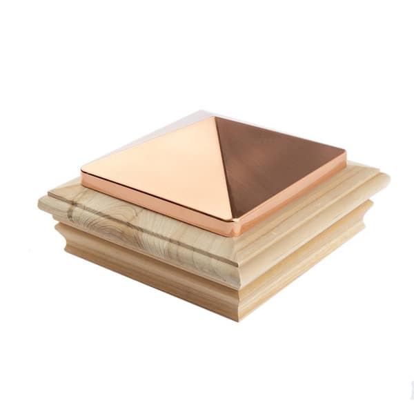 Deckorators 6 in. x 6 in. Newport Copper High Top Cedar Wood Post Cap