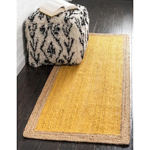 Braided Jute Goa Yellow 2 ft. 7 in. x 6 ft. 1 in. Area Rug