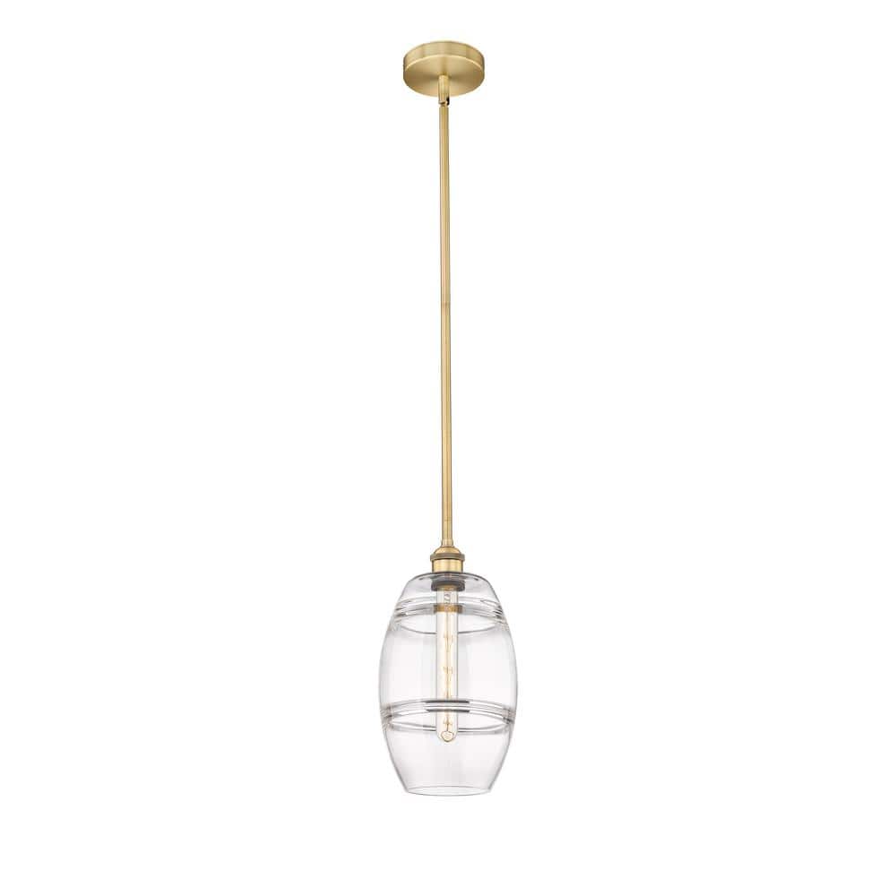 Vaz 100-Watt 1-Light Brushed Brass Standard Mini Pendant Light with Clear Glass Shade, No Bulbs Included price history on PriceWatchPro