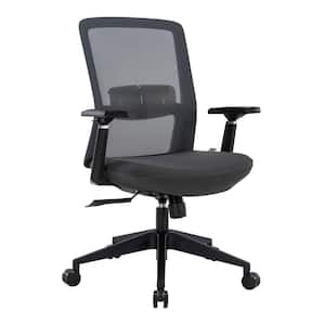 Ingram Modern Adjustable Height Grey Mesh Office Chair with Adjustable Armrests and Grey Seat Cover
