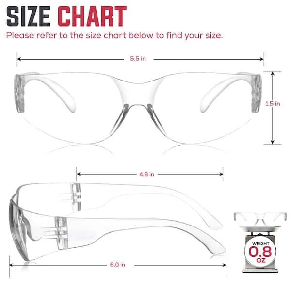 BISON LIFE Hyline Clear Safety Glasses, ANSI Z87.1, Impact