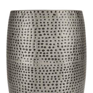 20 in. Antique Metal Hammered Garden Drum Stool