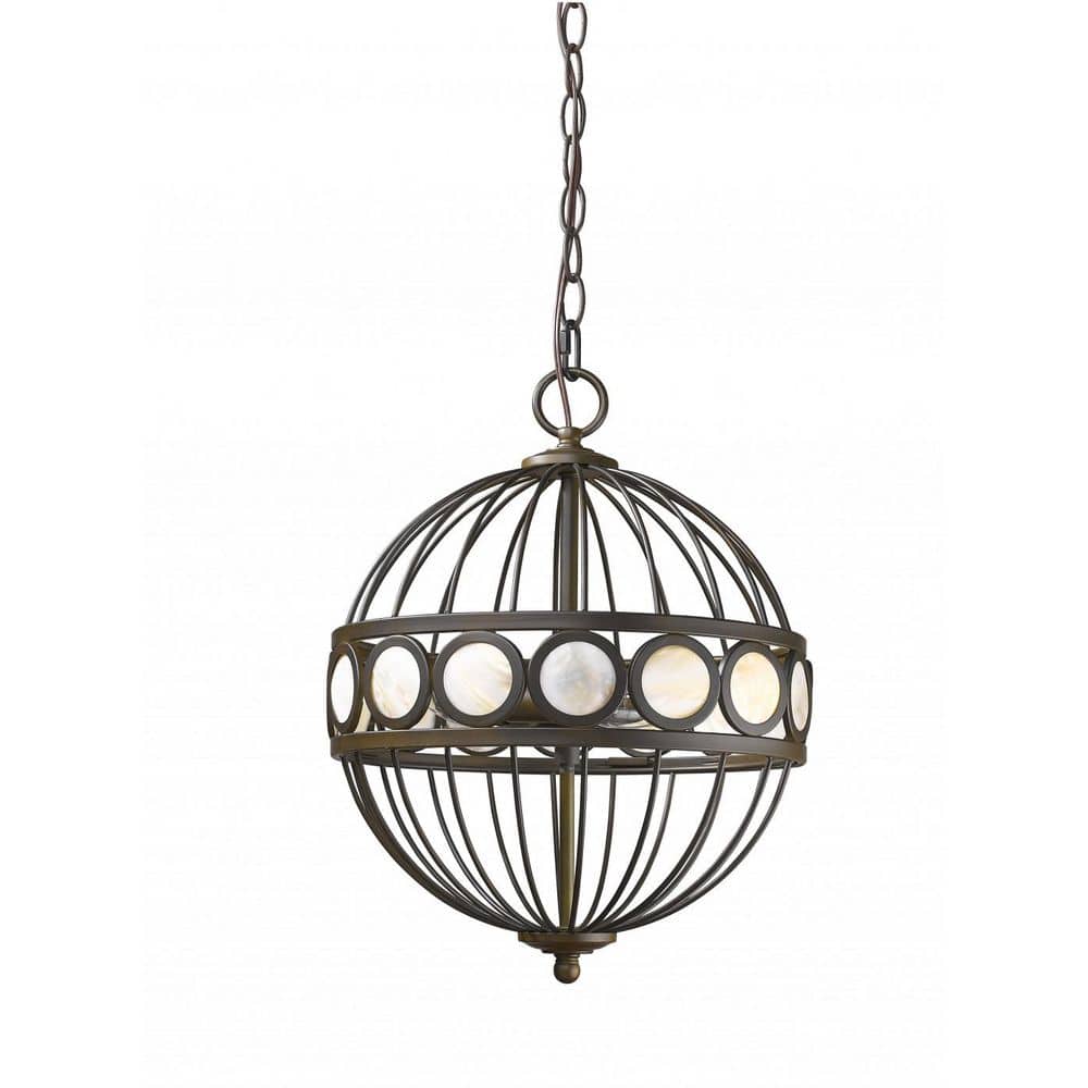 60-Watt 3 Light Bronze Pendant Light with Metal, No Bulbs Included price history on PriceWatchPro