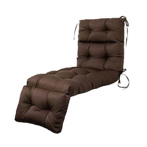 Outdoor Chaise Lounge Cushions 71x24x4" Wicker Tufted Cushion for Patio Furniture in Brown