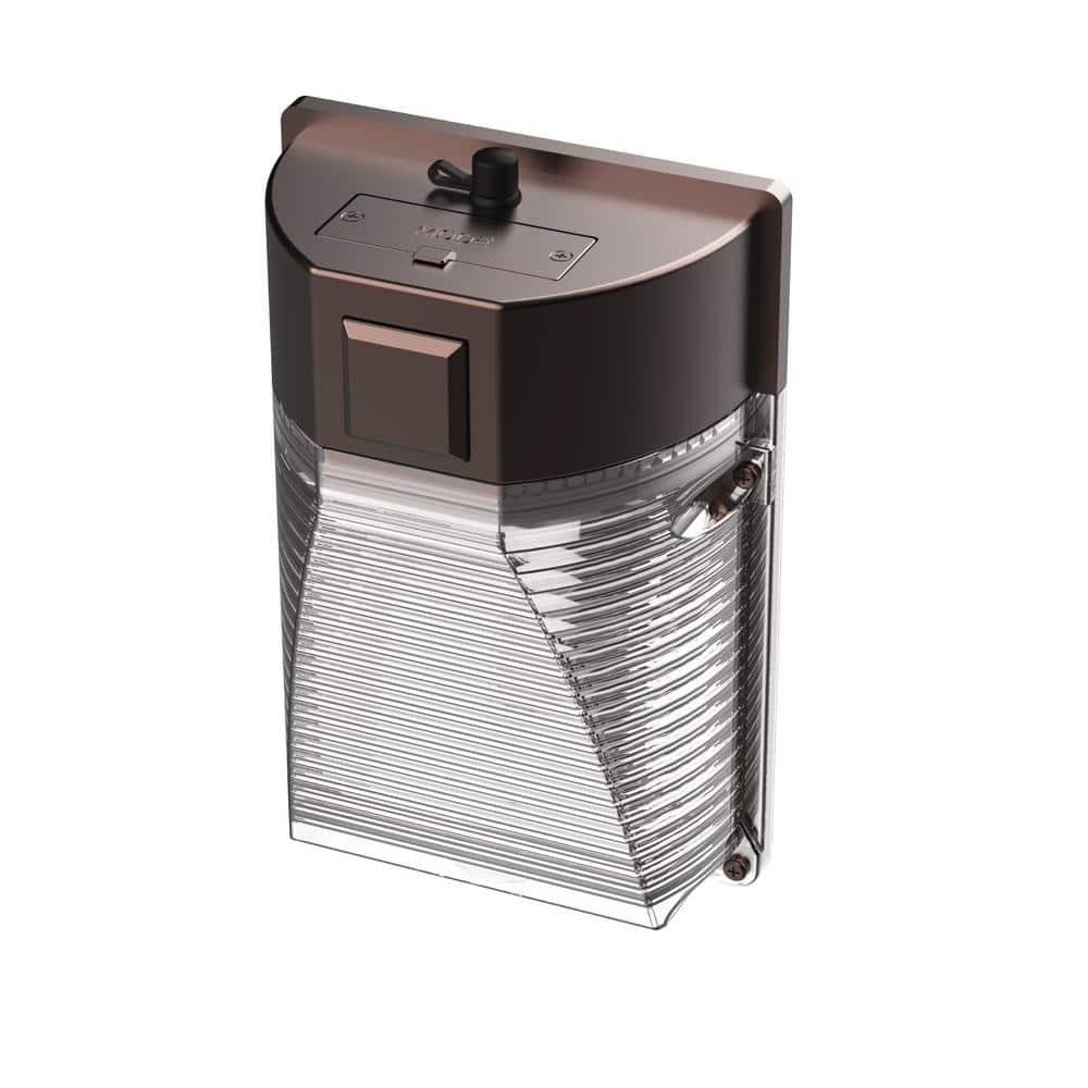 300- W Equivalent Selectable Lumen Bronze Motion Sensing Integrated LED 5CCT Selectable Mini Wall Pack Light