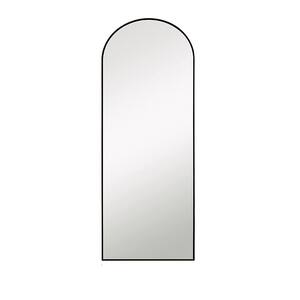 23.6 in. W x 65 in. H Black Alloy Frame Arched Full Length Mirror