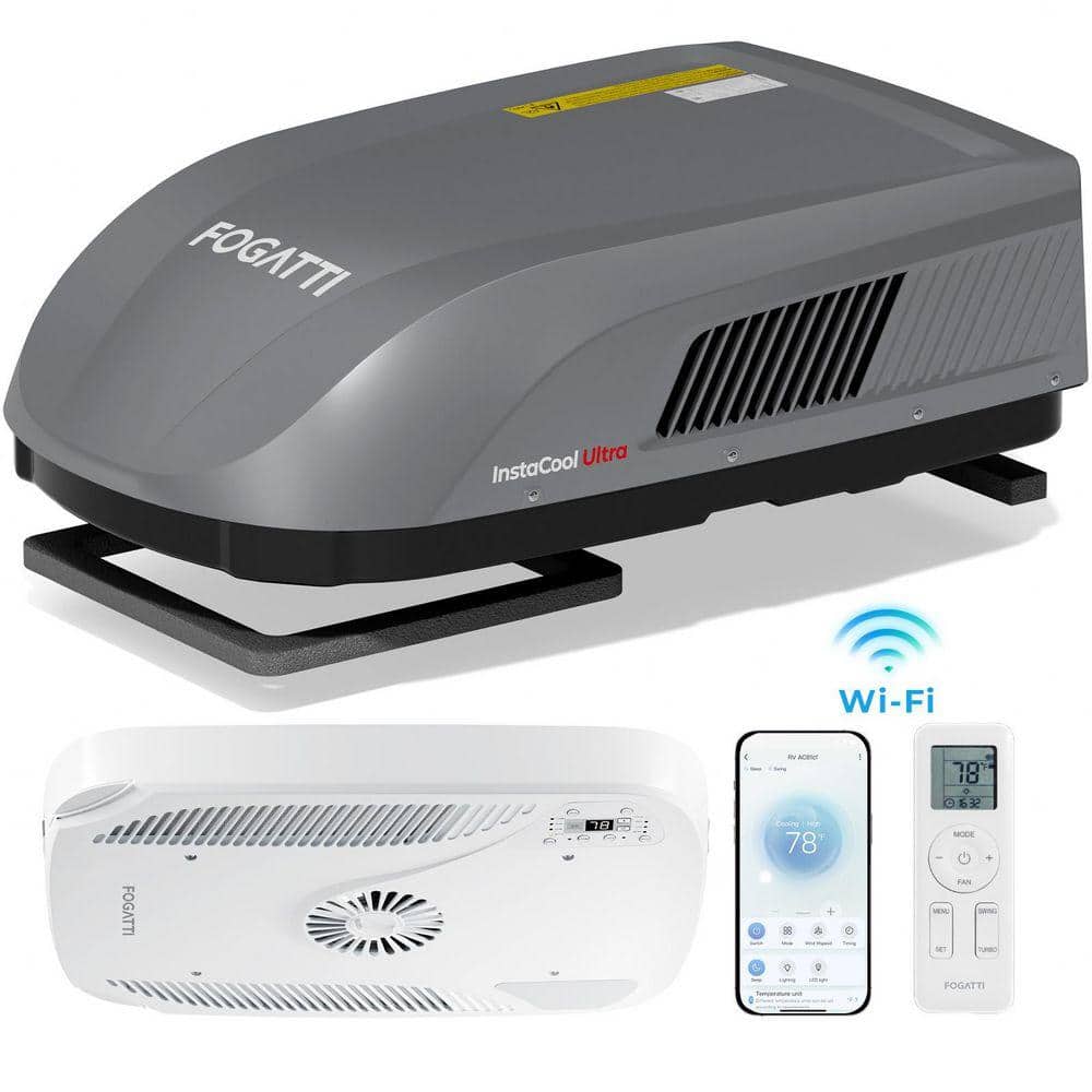 FOGATTI RV Rooftop Air Conditioner 16K BTU, with Heat Pump and