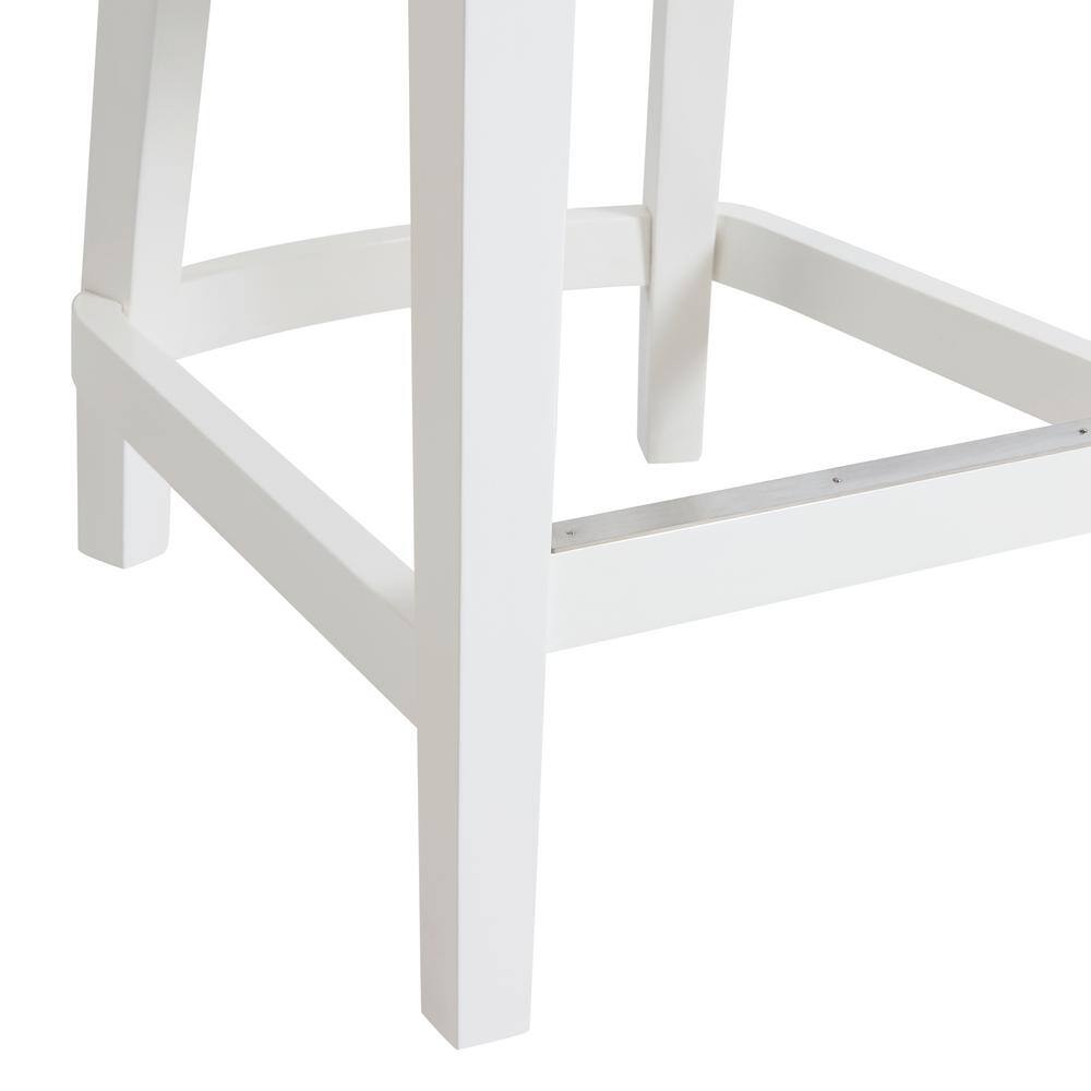 Classic White Leather Swivel Counter Height Stool Set