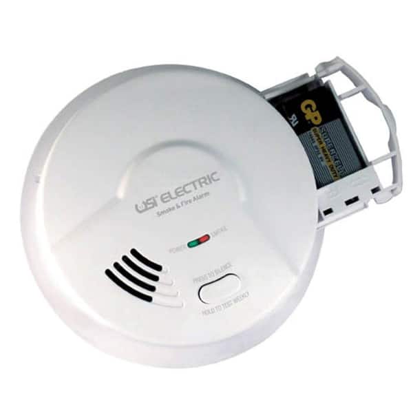 Universal Security Instruments Hardwired Ionization Smoke And Fire Detector, 9V Battery Backup, Pull Out Drawer, Microprocessor Intelligence