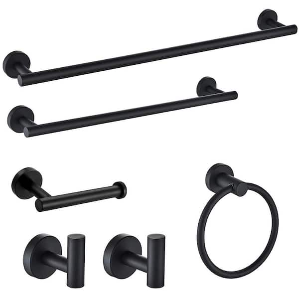 Bathroom Hardware Set self Adhesive Bathroom Accessories Black Finish Towel  Bar Towel Hook Towel Ring Toilet Paper Holder - AliExpress