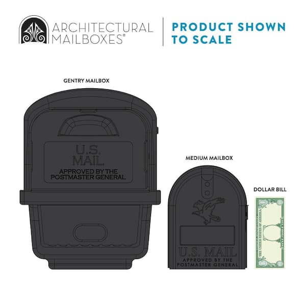 Architectural Mailboxes Gentry Black, Medium, Plastic, All-in-One