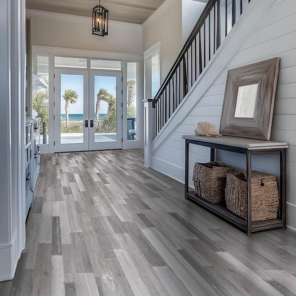 TrafficMaster High Creek 6 MIL x 6 in. x 36 in. Waterproof Click