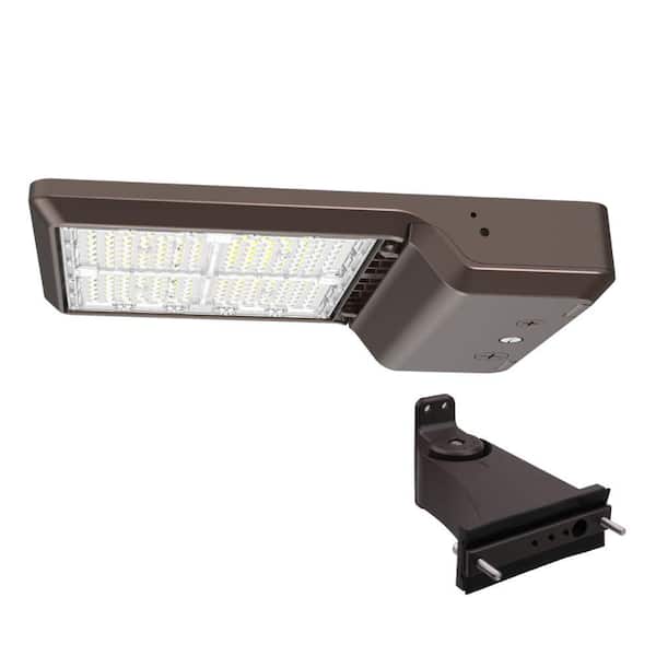 ETI LIGHTING 400-Watt Equivalent Integrated LED Bronze Area Light with Straight Arm Kit TYPE 5 Adjustable Lumens and CCT