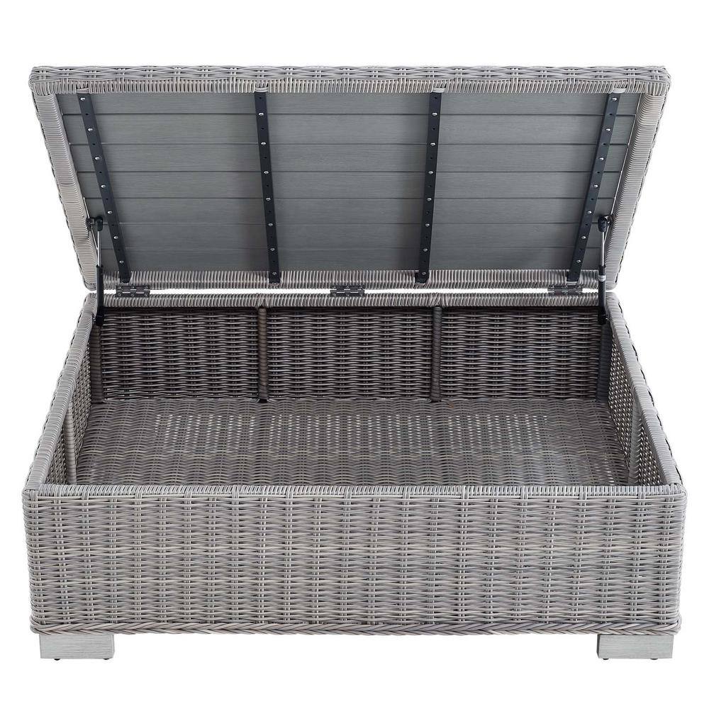 Conway 45" Light Gray Synthetic Wicker Rattan Outdoor Coffee Table