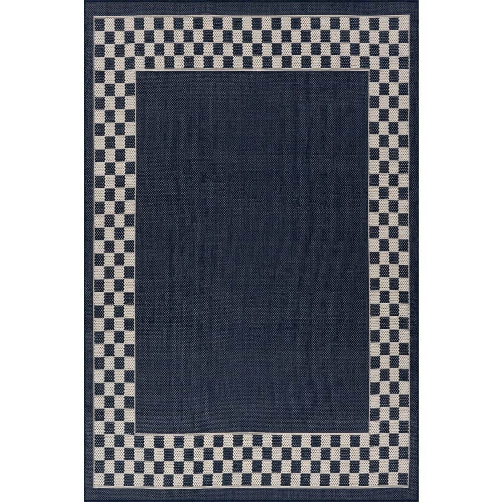 Larelle Checkered Navy 4 ft. x 6 ft. Outdoor Area Rug price history on PriceWatchPro