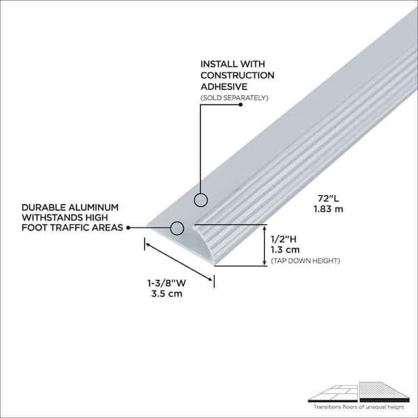 72 in. Silver Carpet Gripper with No Teeth