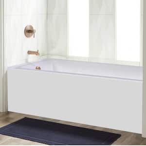 54 in. x 30 in. Acrylic Left Drain Rectangular Apron Front Non-Whirlpool Bathtub in White