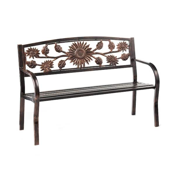 48 in. Sunflower Metal Garden Bench