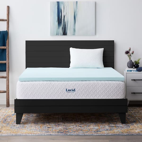 Lucid Comfort Collection 2 in. Gel and Aloe Infused Memory Foam Topper - Full