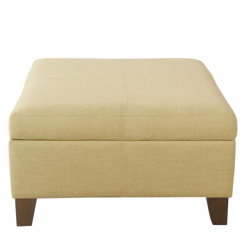 Homepop Luxury Tan Woven Large Storage Ottoman K2380F1399 The Home Depot