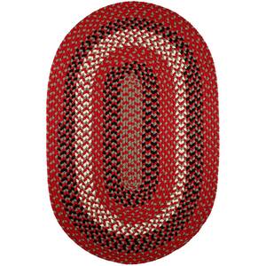 Milan Red Brick 3 ft. x 5 ft. Oval Indoor/Outdoor Braided Area Rug