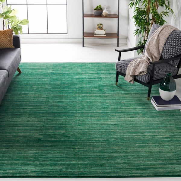 Vision Dark Green 7 ft. x 7 ft. Solid Marle Square Area Rug
