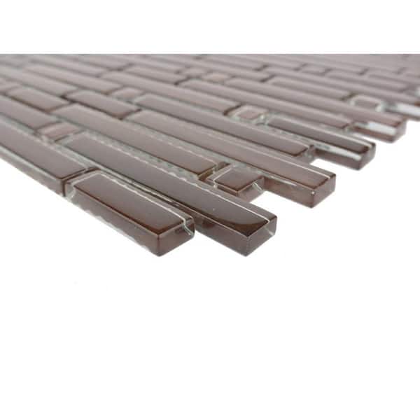 Handicraft Frisco Red 12 in. x 12 in. Glossy Linear Glass Mosaic Wall and Pool Tile (2.02 sq.ft./Case)