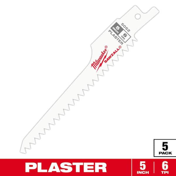 Milwaukee 5 in. 6 TPI Plaster Cutting SAWZALL Reciprocating Saw Blades (5-Pack)