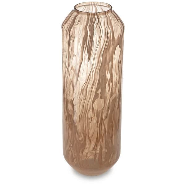 Signature DESIGN BY ASHLEY Dushby 20 in. Pink Glass Cylinder Decorative Vase