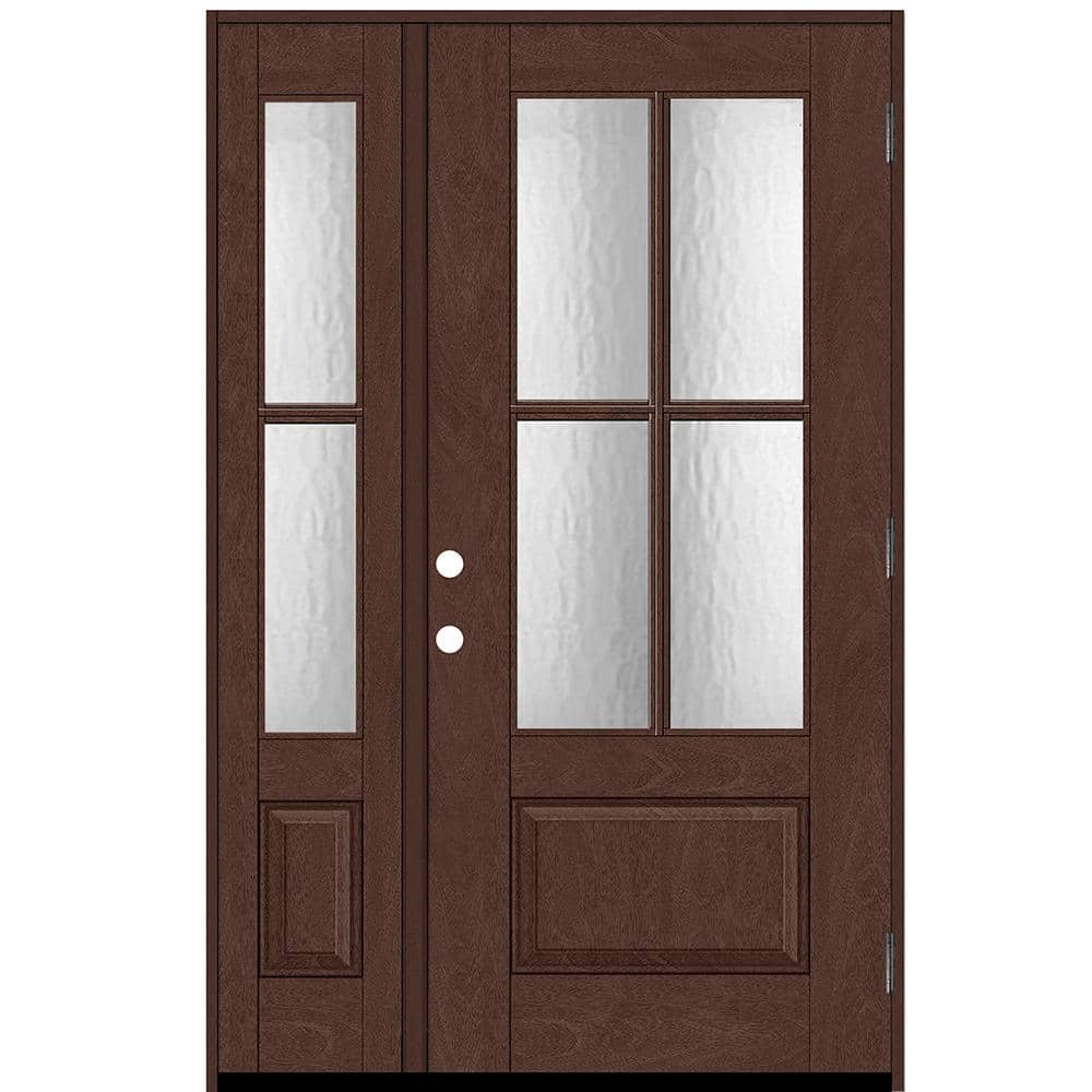 Regency 51 in. x 80 in. 3/4Lite 4SDL Oasis Deco Glass LHOS Prefinish Chestnut Fiberglass Prehung Front Door 112 in.SL price history on PriceWatchPro