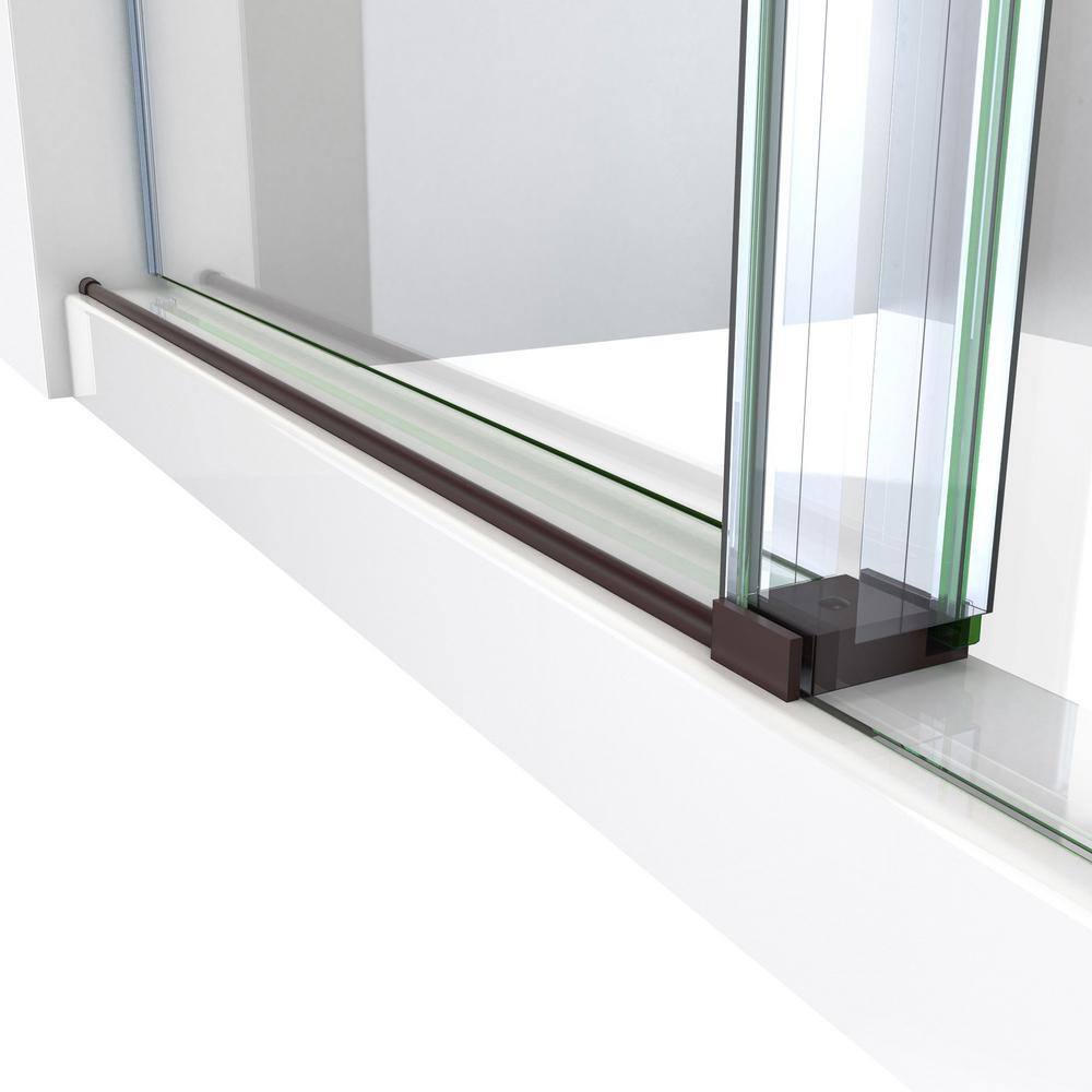 Enigma-X Oil Rubbed Bronze Frameless Sliding Shower Door with Clear Glass