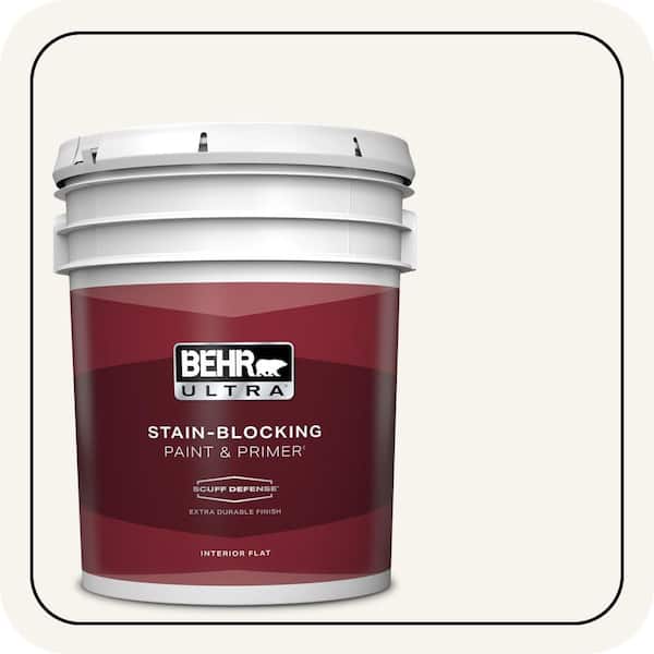 BEHR ULTRA 5 gal. #PWN-10 Decorator White Extra-Durable Flat Interior Paint & Primer