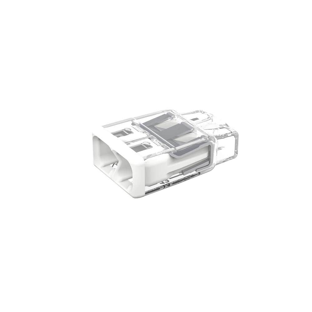 WAGO Push wire 2773-402 Connectors, 2-Port, Transparent Housing, White  Cover (Bag of 100) 27730402K00-007 - The Home Depot