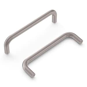 Wire Pulls Collection Pull 3-3/4 in. (96mm) Center to Center Satin Nickel Finish Modern Steel Bar Pull (10 Pack )