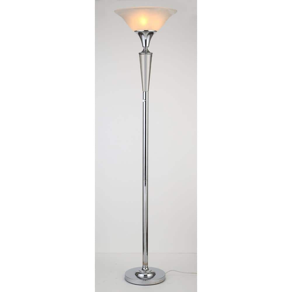 ARTIVA Crystal Suite Collection 70 in. 3-Light Modern Chrome LED Crystal Torchiere  Floor Lamp with Dimmer 7446TRC The Home Depot