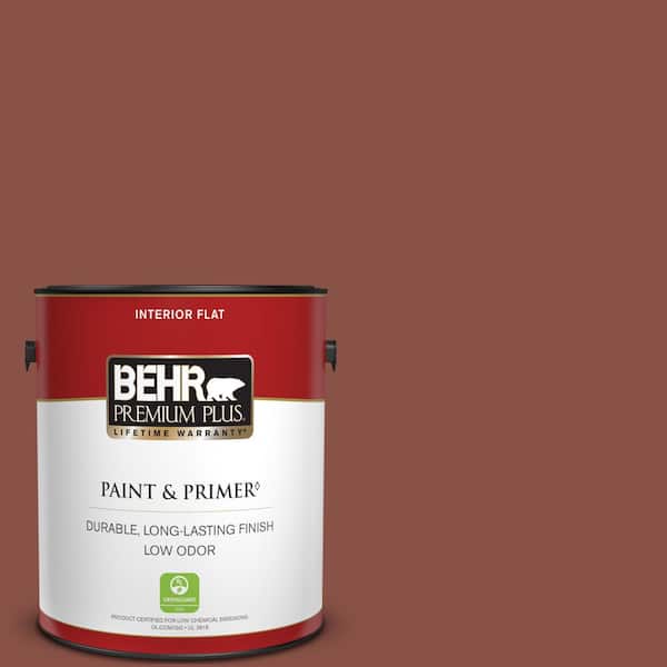 BEHR PREMIUM PLUS 1 gal. #PPU2-18 Spice Flat Low Odor Interior Paint & Primer