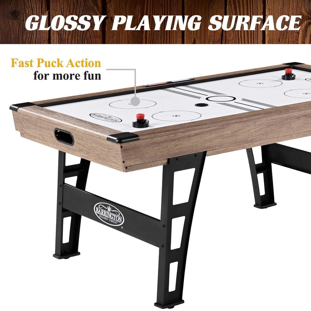 Grant 6' Oak Wood Grain Air Hockey Table with Steel Legs