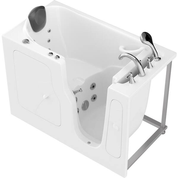 Safe Premier 52.75 in. x 60 in. x 26 in. Left Drain Walk-in Air and Whirlpool Bathtub in White