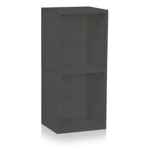 Doubleton 30.2 in Charcoal Black zBoard Paperboard 2-Shelf Standard Bookcase