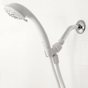 3-Spray 3.3 in. Single Wall Mount Handheld Adjustable Shower Head in White