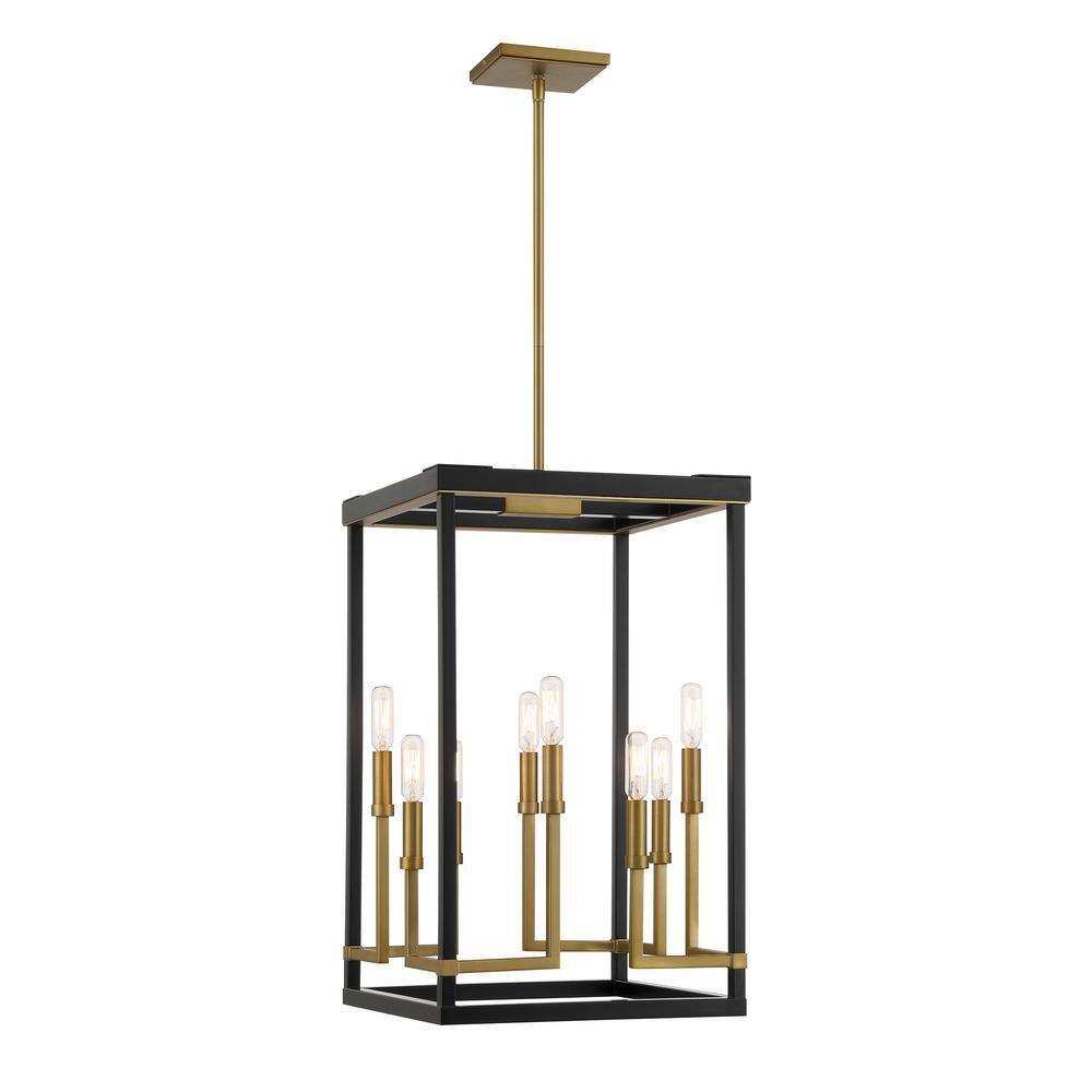 Coal and Soft Brass 8-Light Aluminum Pendant for Indoor/Outdoor Use