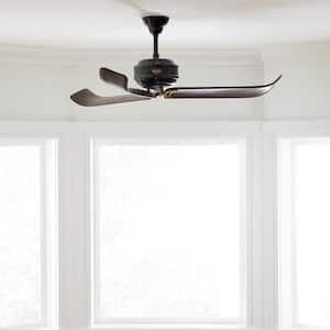 Cupra 60 in. Indoor Antique Iron with Hand Rubbed Antique Brass Ceiling Fan with Remote Control