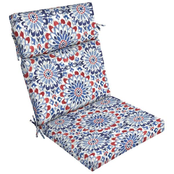 ARDEN SELECTIONS 21 in. x 20 in. Clark Blue Outdoor Dining Chair Cushion