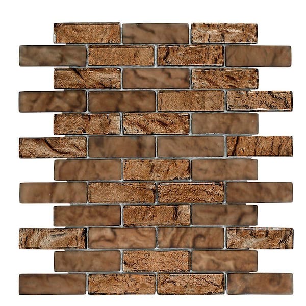 Jeffrey Court Belgian Foil 12 in. x 12 in. x 8 mm Glass Mosaic Wall Tile
