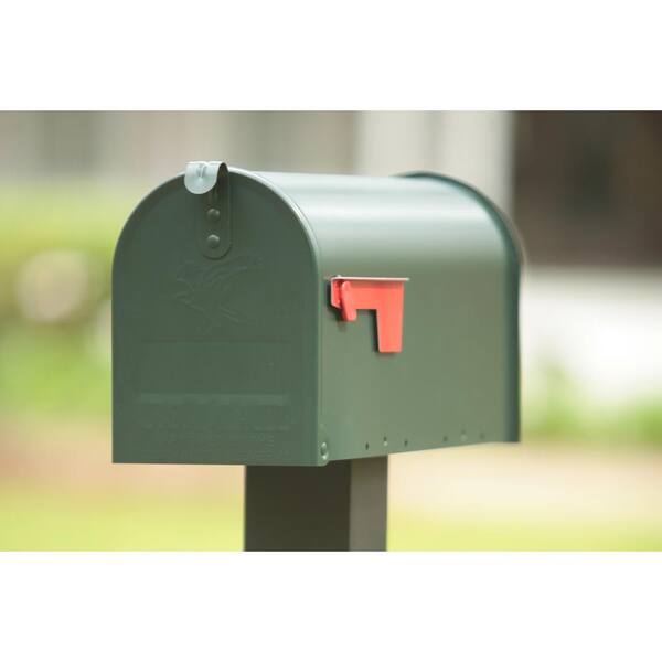 Gibraltar Mailboxes Elite Green, Medium, Steel, Post Mount Mailbox 